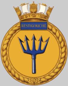 dde 257 hmcs restigouche crest insignia patch badge destroyer escort royal canadian navy