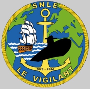s-618 fs le vigilant ballistic missile submarine ssbn snle insignia crest patch badge french navy 02