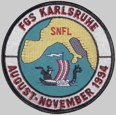 f-212 fgs karlsruhe cruise patch crest type 122 bremen class frigate german navy 07 nato stanavforlant snfl