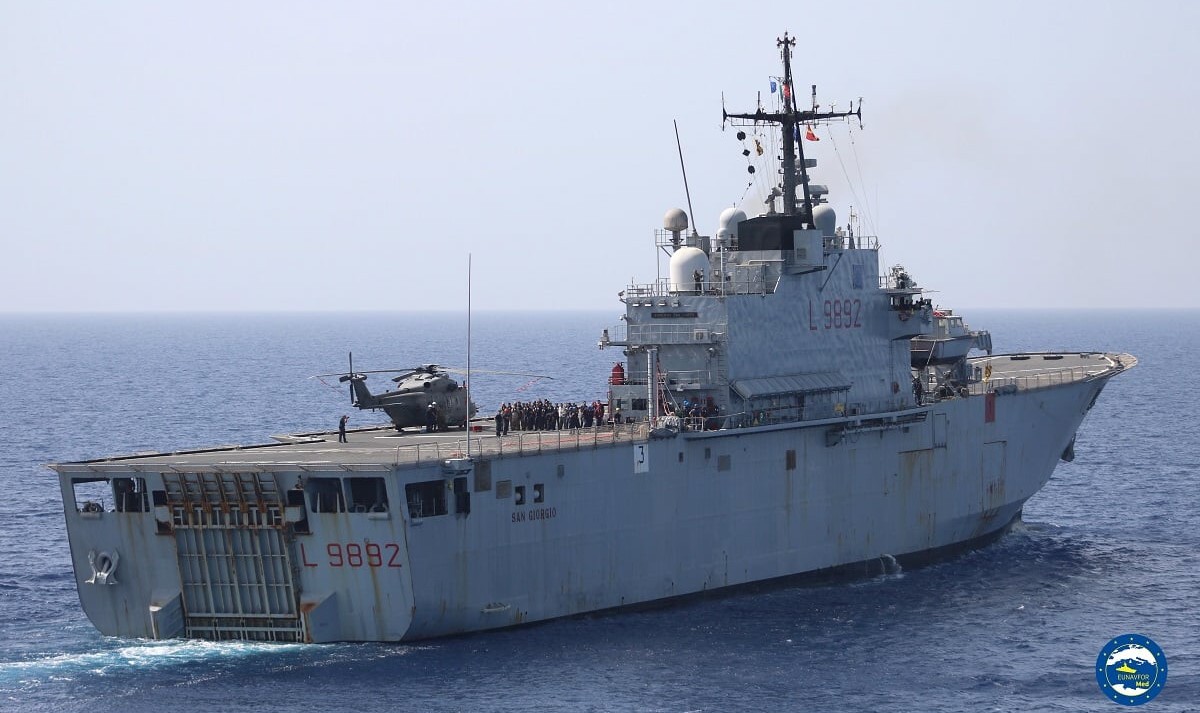 l-9892 san giorgio its nave lpd amphibious transport dock landing ship italian navy marina militare eunavfor med 03