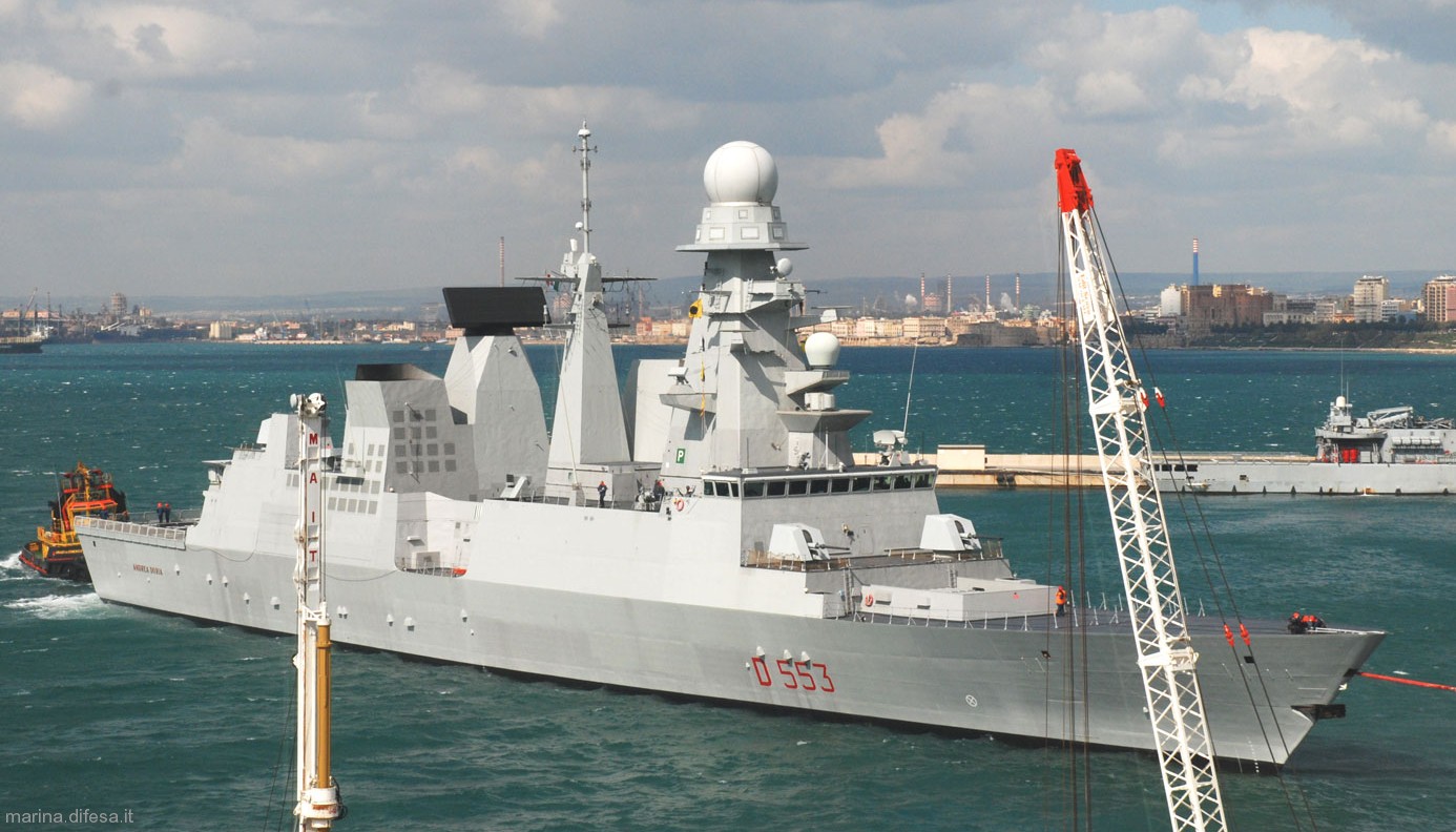 d-553 its andrea doria guided missile destroyer ddgh horizon class italian navy 25