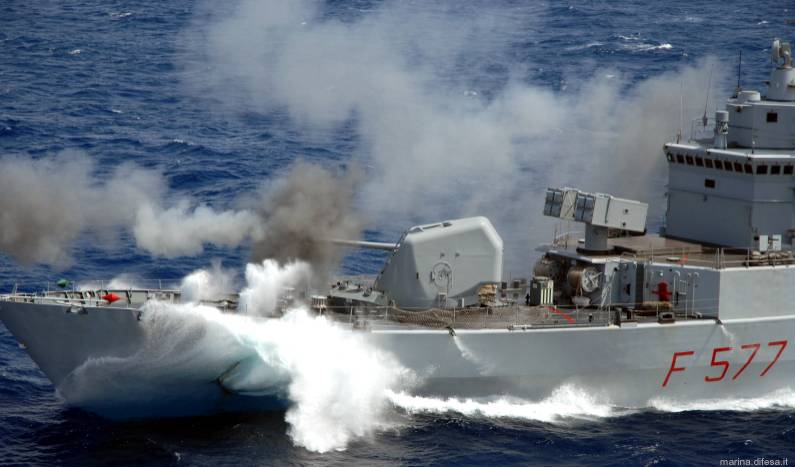 oto melara 127mm 54 caliber 127/54c compact gun albatros launcher aspide sam missile maestrale class frigate