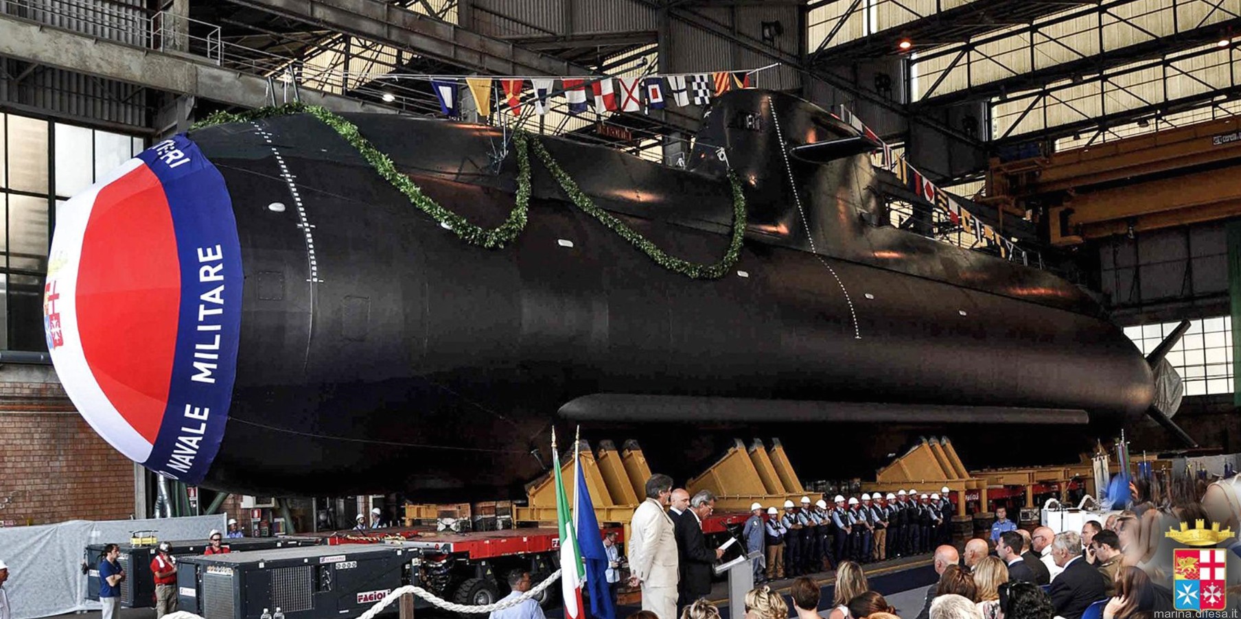 s-529 romeo romei todaro type 212 class submarine its smg italian navy marina militare 04 christening launching