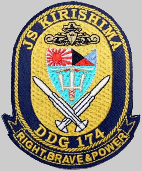 ddg-174 js kirishima insignia crest patch badge kongo class guided missile destroyer aegis japan maritime self defense force jmsdf 02x