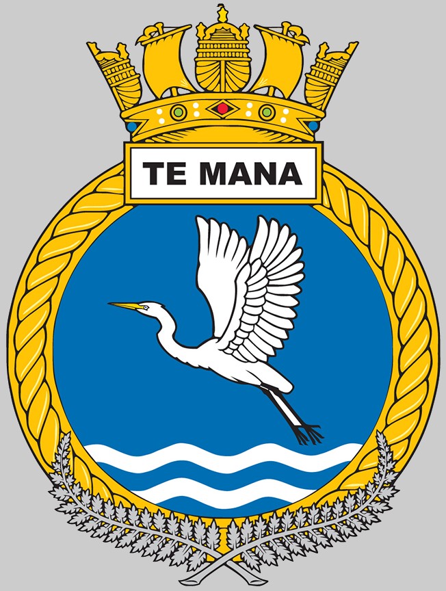 f-111 hmnzs te mana insignia crest patch badge anzac class frigate new zealand navy