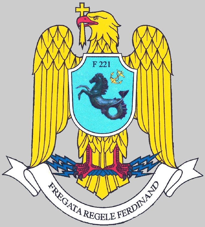 f-221 ros regele ferdinand insignia crest patch badge frigate romanian navy 02x