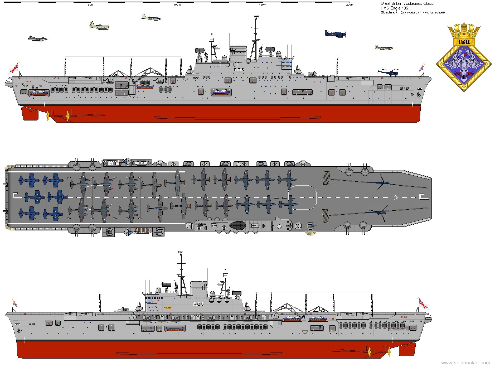 r-05 hms eagle audacious class aircraft carrier royal navy 05