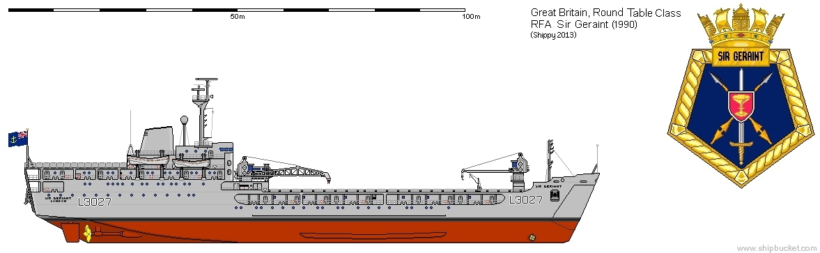 l 3027 rfa sir geraint round table class landing ship royal navy