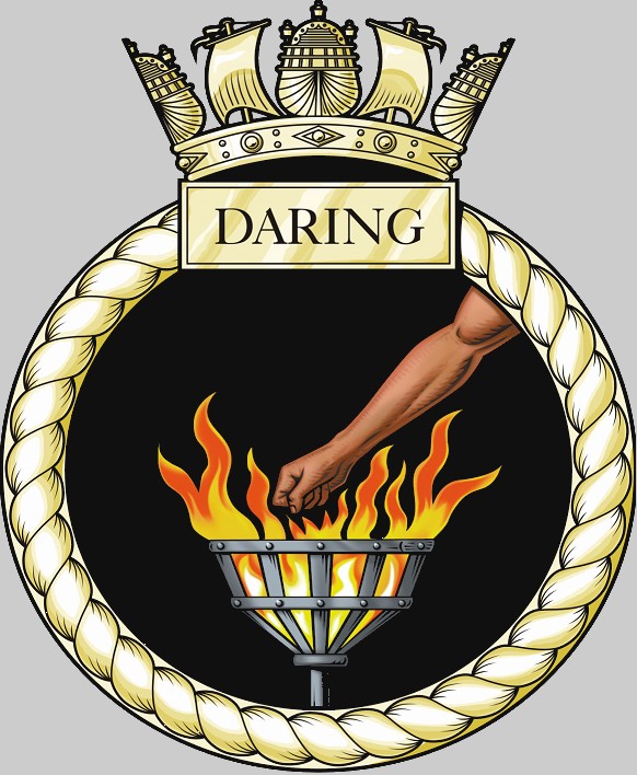 hms daring d-32 insignia crest patch badge type 45 class guided missile destroyer ddg royal navy 02x