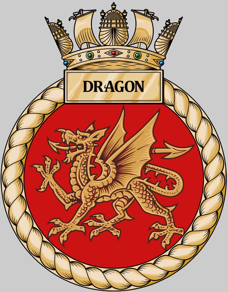 d35 hms dragon d-35 insignia crest patch badge type 45 daring class guided missile destroyer ddg royal navy 02x