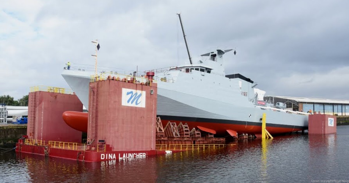 p222 hms forth river class offshore patrol vessel opv royal navy 24 launching scotstoun glasgow