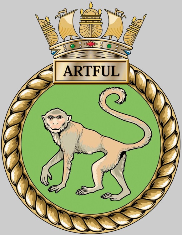 s121 hms artful insignia crest patch badge astute class attack submarine ssn royal navy 03x