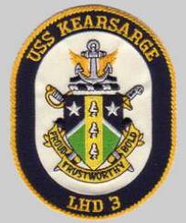 USS Kearsarge LHD 3 - patch crest