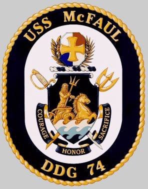 DDG 74 USS McFaul patch crest insignia