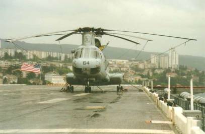 CH-46 Sea Knight - USS Nassau LHA 4 - Rijeka, Croatia - 2001