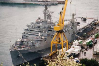 USS Nashville LPD 13 - amphibious landing ship platform dock - Rijeka, Croatia - 2001