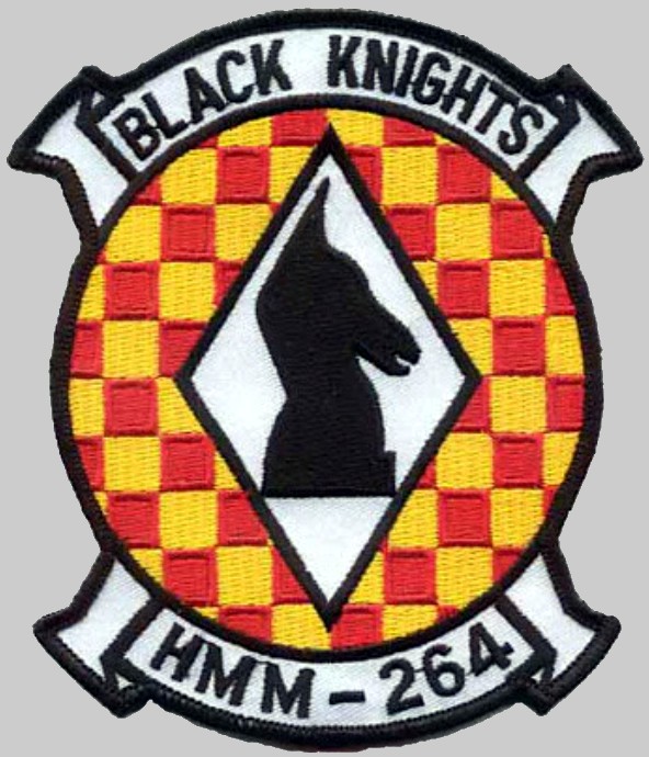 hmm-264 black knights insignia crest patch badge ch-46e sea knight marine medium helicopter squadron 02x