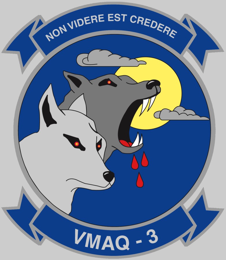vmaq-3 moon dogs insignia crest patch badge marine tactical electronic warfare squadron usmc 02x
