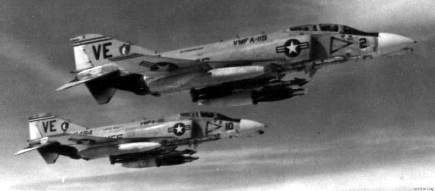 vmfa-115 silver eagles marine fighter attack squadron f-4b phantom ii 168 vietnam war