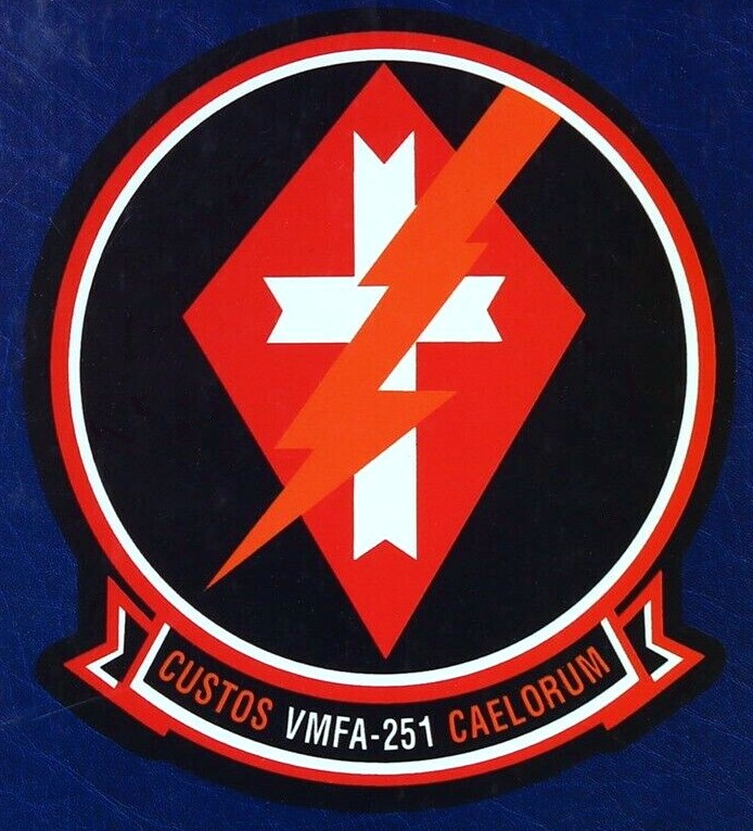 vmfa-251 thunderbolts marine fighter attack squadron crest insigia patch badge 00c