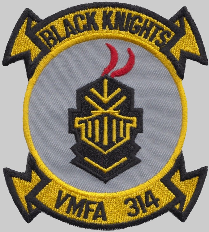 vmfa-314 black knights insignia crest patch badge marine fighter attack squadron usmc 02p