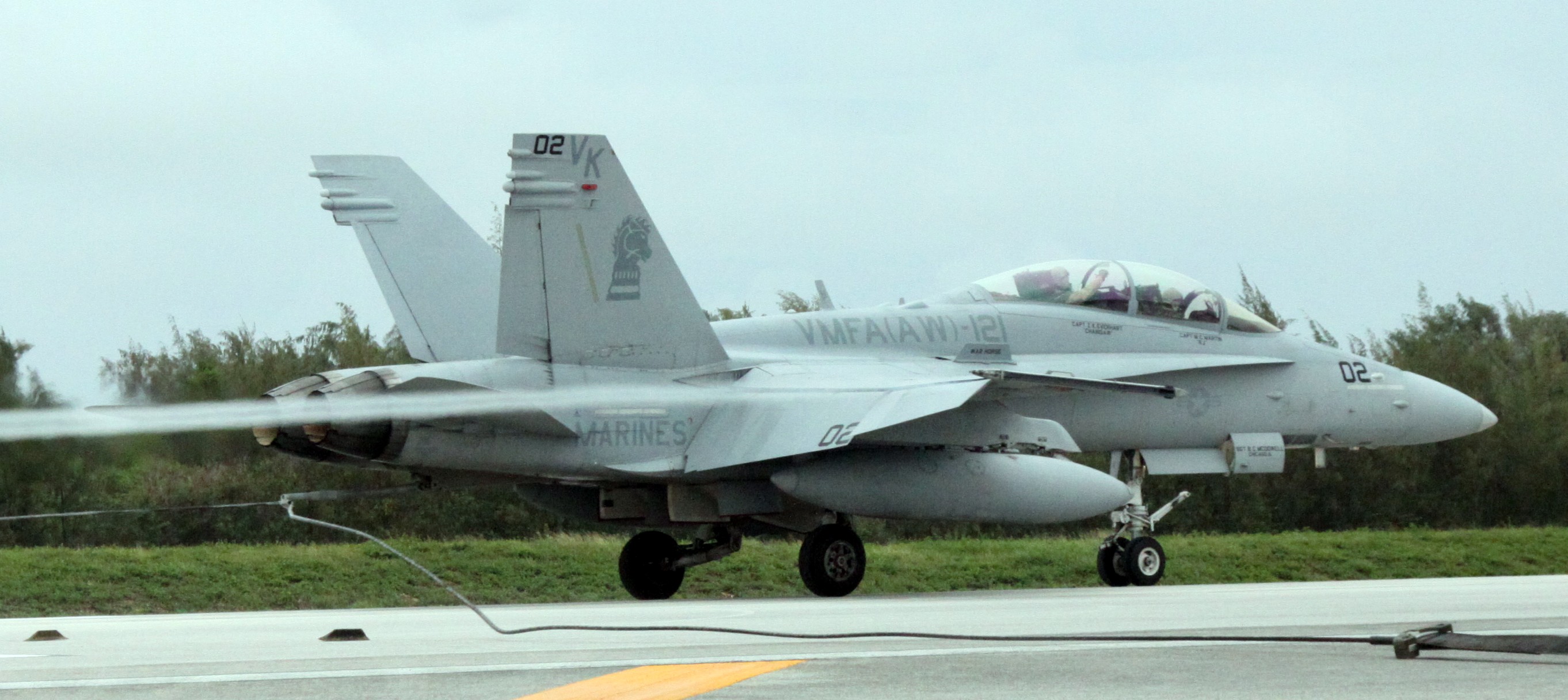 vmfa(aw)-121 green knights marine fighter attack squadron f/a-18d hornet tinian island exercise geiger fury 33