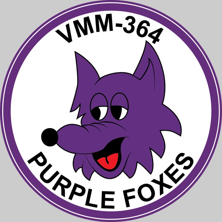 vmm-364 purple foxes insignia crest patch badge marine medium helicopter squadron usmc