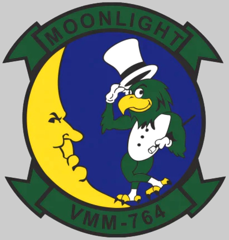 vmm-764 moonlight insignia crest patch badge marine maeium tiltrotor squadron usmc mv-22b osprey 02x