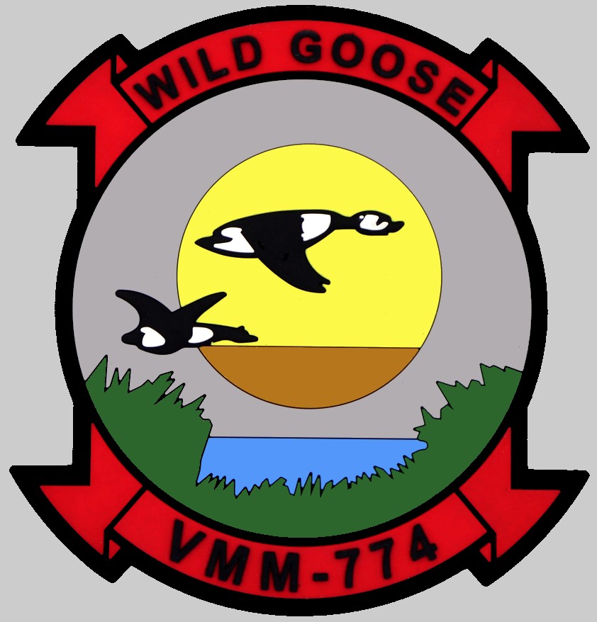 vmm-774 wild goose insignia crest patch badge marine medium tiltrotor squadron mv-22b osprey 02x