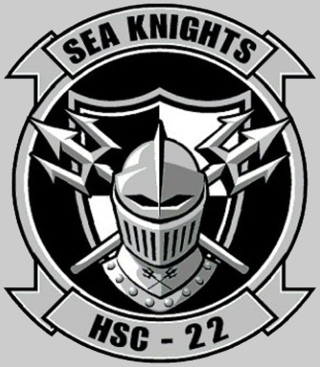hsc-22 sea knights insignia crest patch badge helicopter sea combat squadron us navy mh-60s seahawk