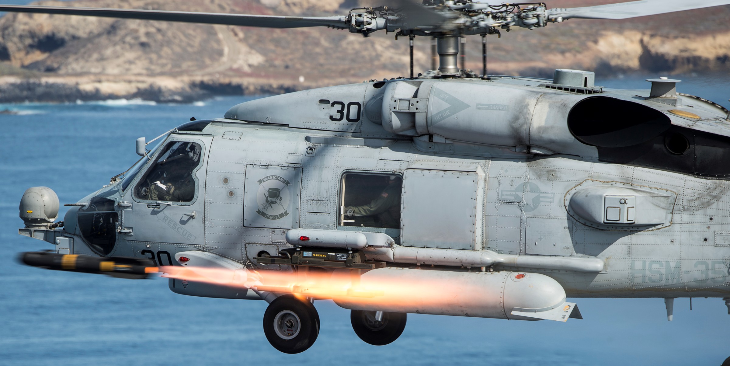 hsm-35 magicians helicopter maritime strike squadron us navy mh-60r seahawk agm-114m hellfire missile 09