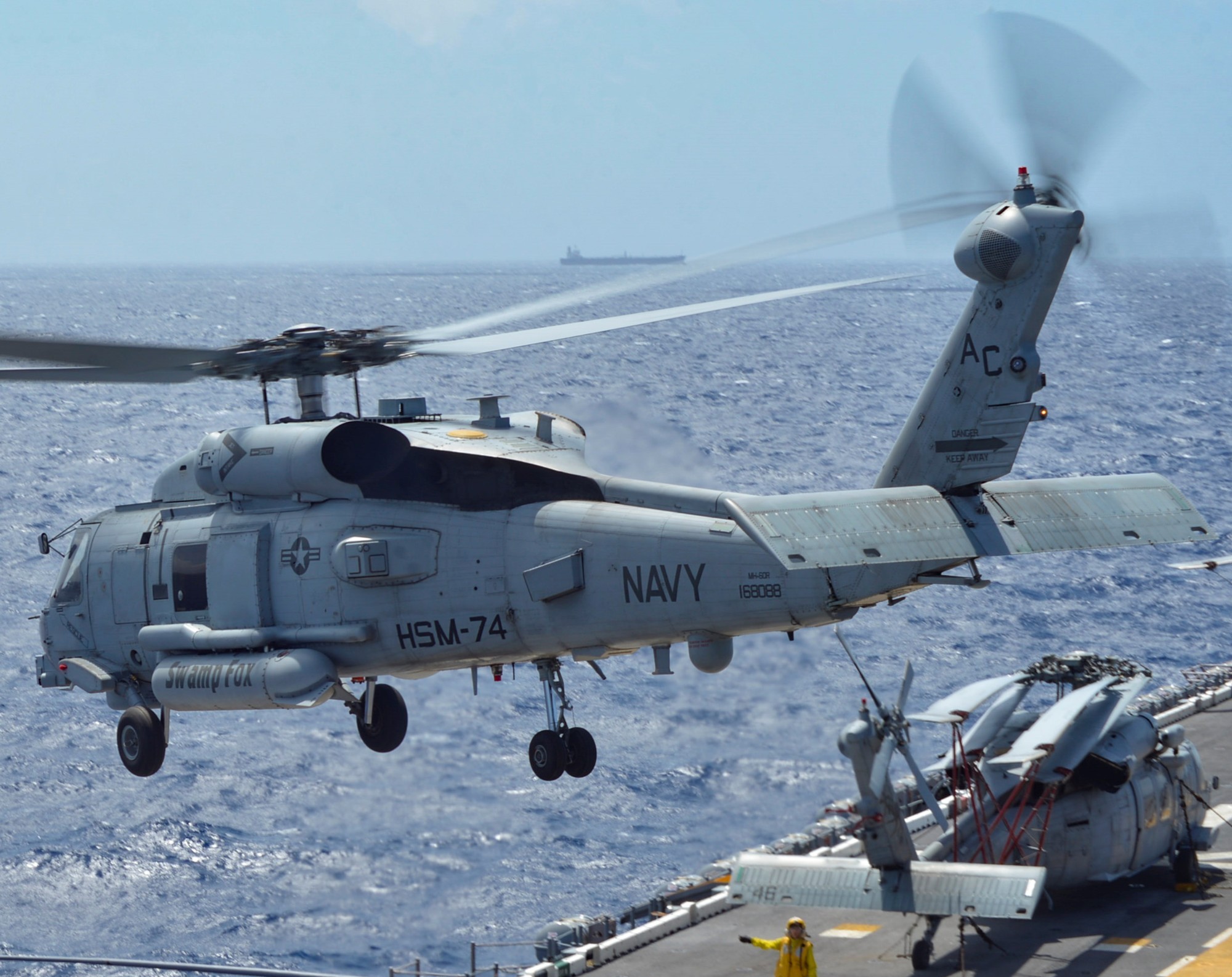 hsm-74 swamp foxes helicopter maritime strike squadron mh-60r seahawk lhd-7 uss iwo jima 03