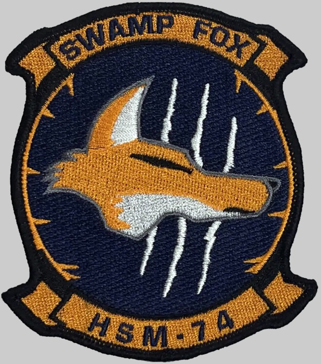 hsm-74 swamp foxes insignia crest patch badge helicopter maritime strike squadron mh-60r seahawk 02p