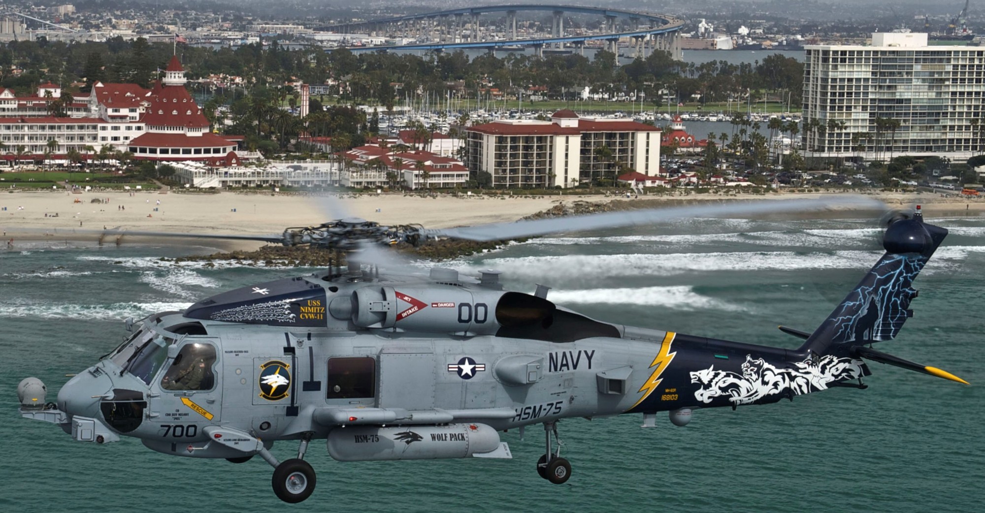 hsm-75 wolf pack helicopter maritime strike squadron mh-60r seahawk nas north island california cvw-11 14x