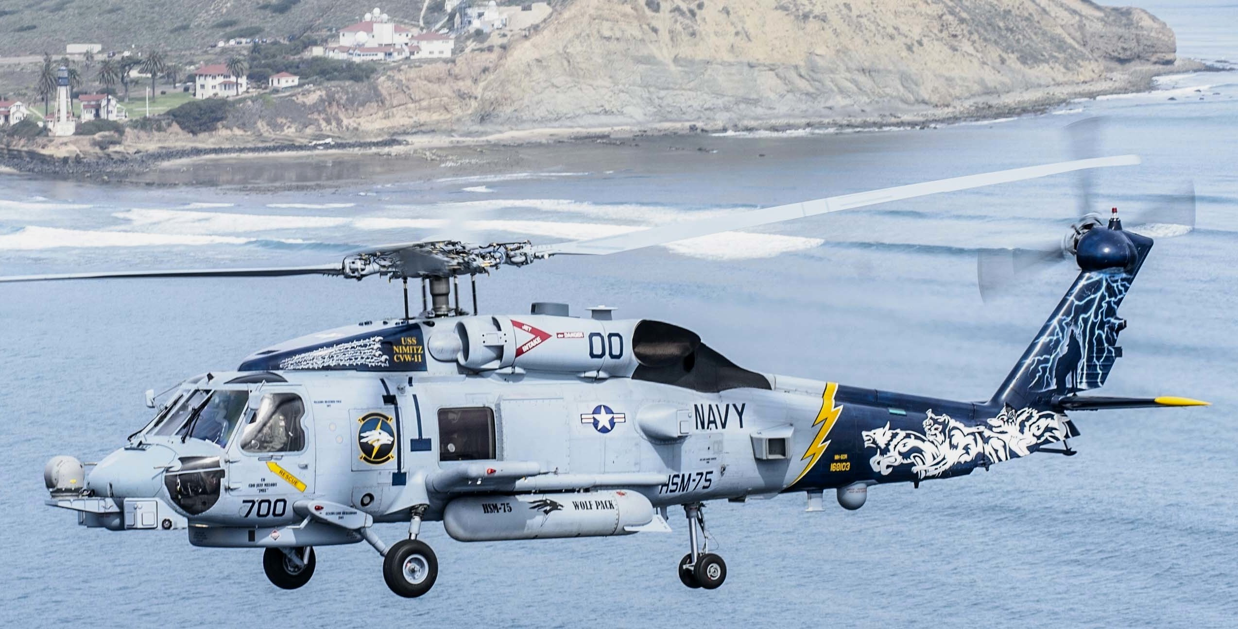 hsm-75 wolf pack helicopter maritime strike squadron mh-60r seahawk special livery painting 39