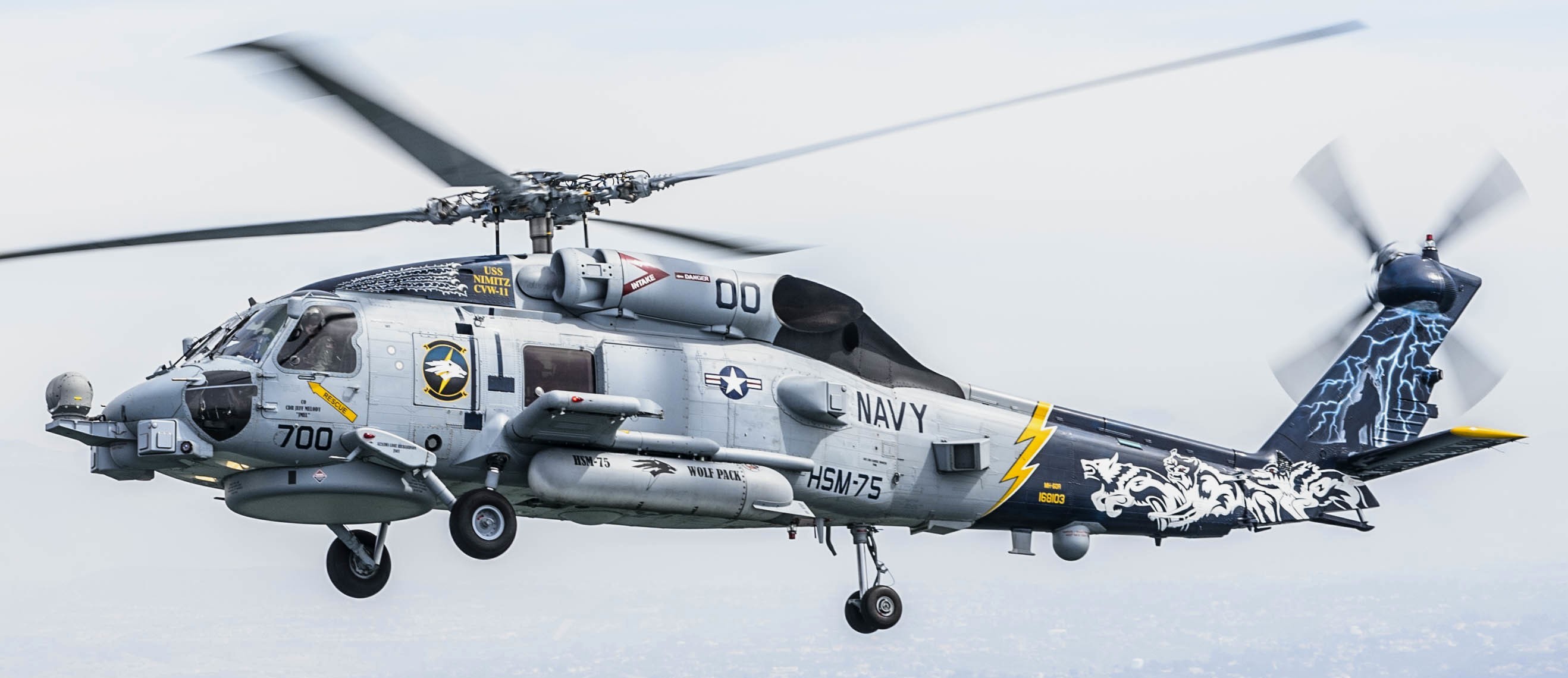 hsm-75 wolf pack helicopter maritime strike squadron mh-60r seahawk 42
