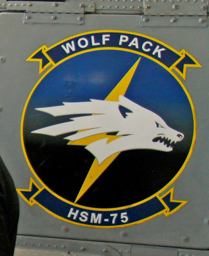 hsm-75 wolf pack insignia crest patch badge helicopter maritime strike squadron mh-60r seahawk 03c