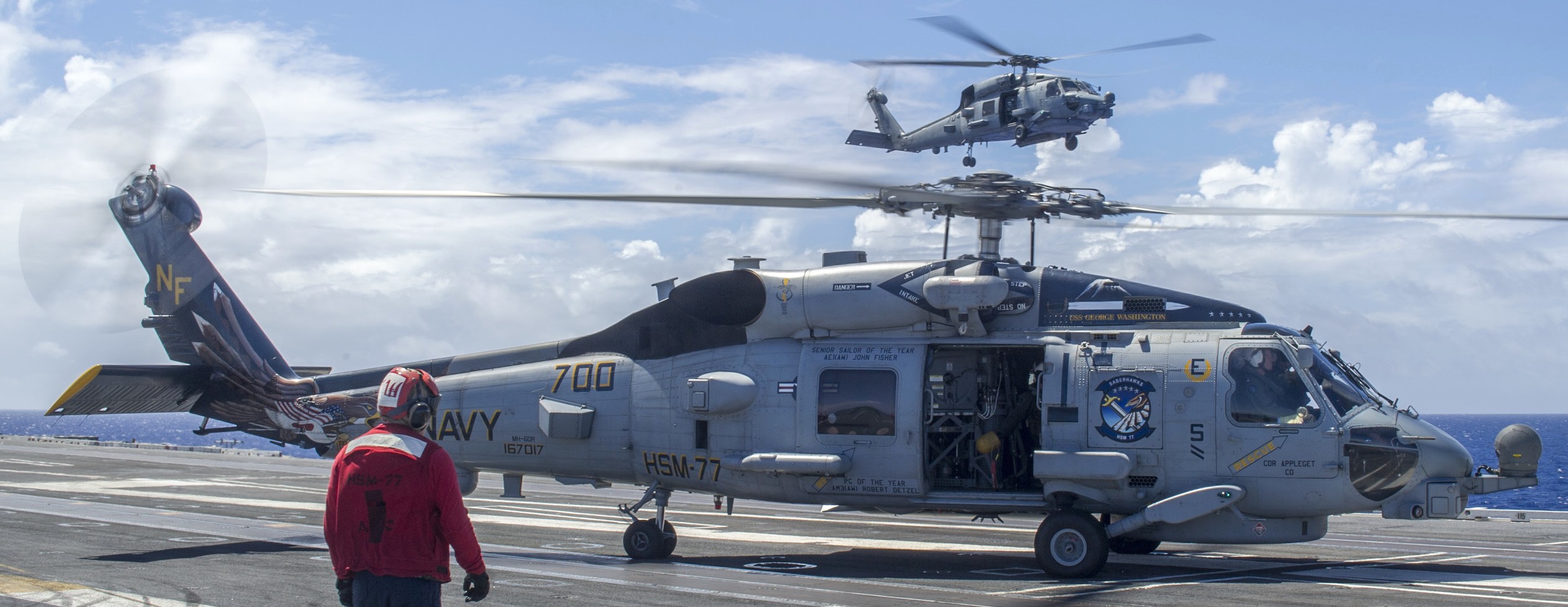 hsm-77 saberhawks helicopter maritime strike squadron mh-60r seahawk cvw-5 cvn-73 uss george washington 2015 16