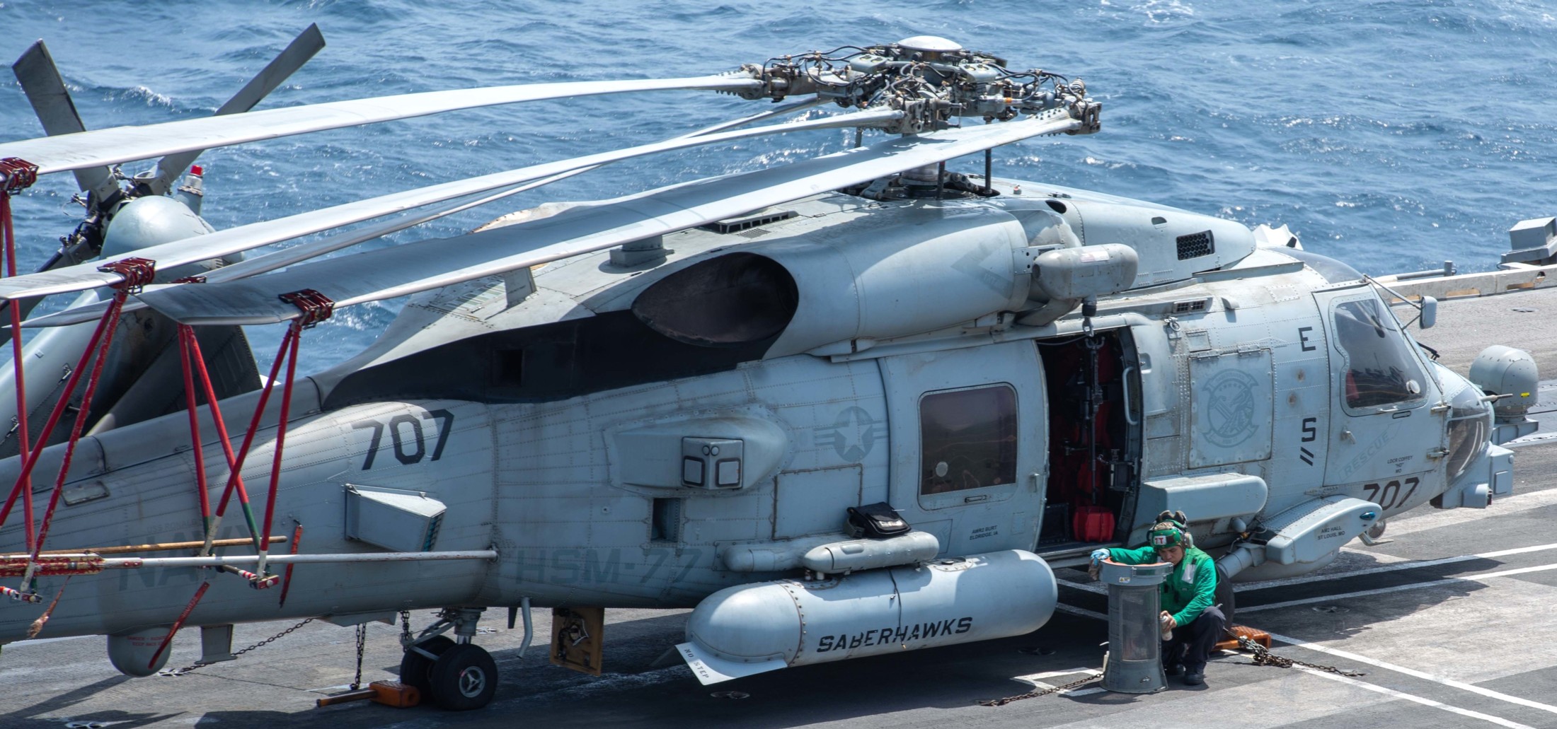 hsm-77 saberhawks helicopter maritime strike squadron mh-60r seahawk cvw-5 cvn-76 uss ronald reagan 92