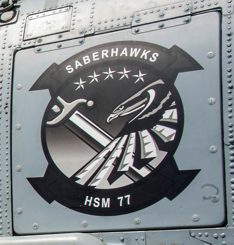 hsm-77 saberhawks insignia crest patch badge helicopter maritime strike squadron mh-60r seahawk 03c