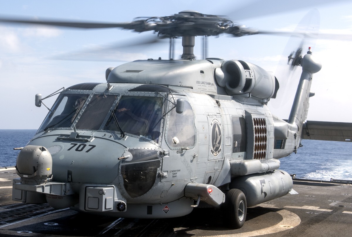 hsm-78 blue hawks helicopter maritime strike squadron mh-60r seahawk us navy cg-57 uss lake champlain 11
