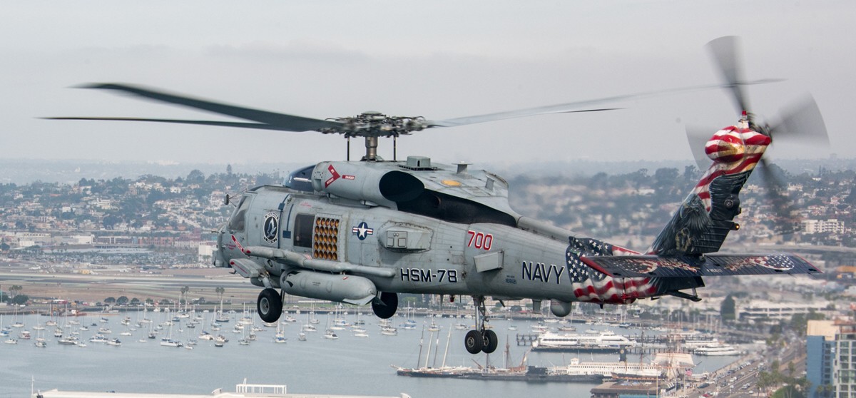 hsm-78 blue hawks helicopter maritime strike squadron mh-60r seahawk us navy san diego bay 18
