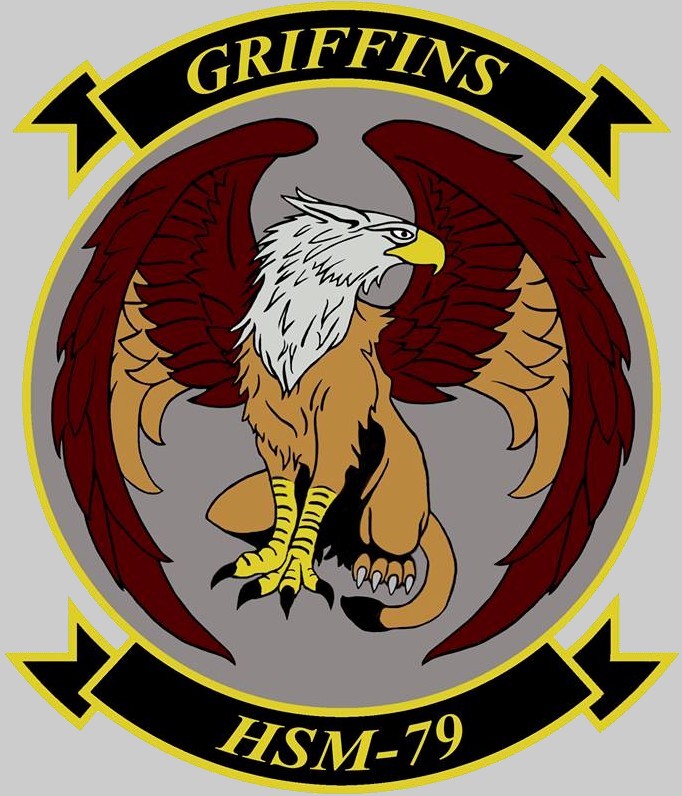 hsm-79 griffins insignia crest patch badge helicopter maritime strike squadron mh-60r seahawk us navy 02x
