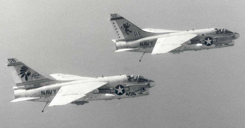 attack squadron va-15 valions carrier air wing cvw-6 a-7e corsair ii uss independence cv 62