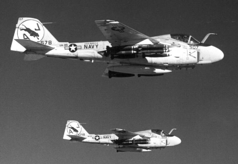 attack squadron va-35 black panthers carrier air wing cvw-8 uss nimitz cvn 68 nas fallon navada a-6e intruder