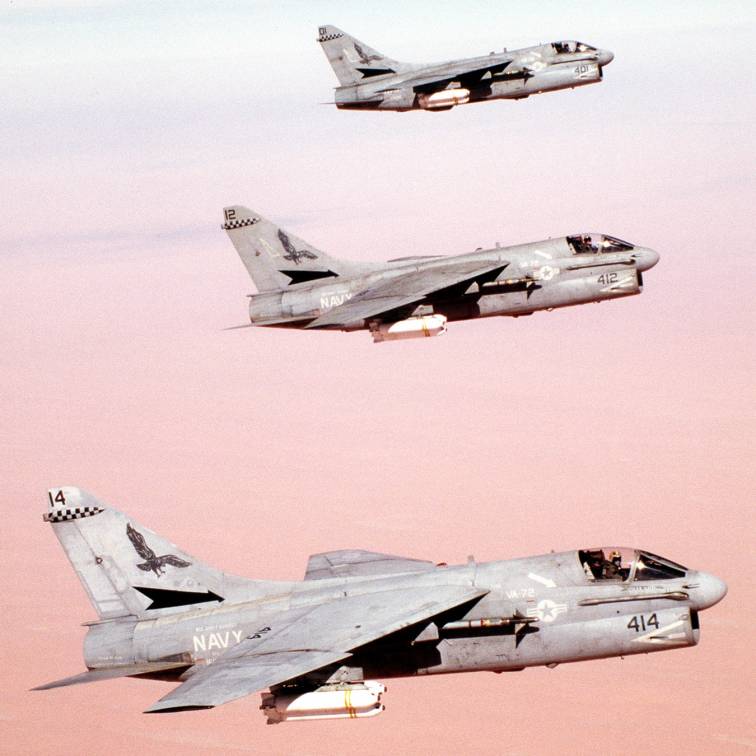 attack squadron va-72 blue hawks a-7e corsair cluster bombs desert storm