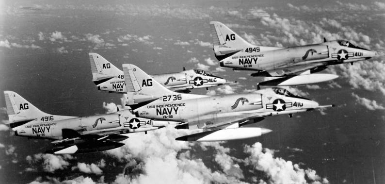 attack squadron va-86 sidewinders a4d-2 skyhawk cvg-7 uss independence cva-62 1960