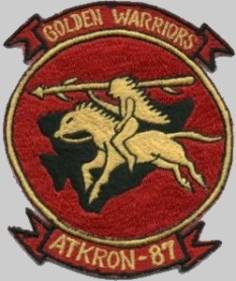 va-87 golden warriors crest insignia patch badge attack squadron atkron us navy