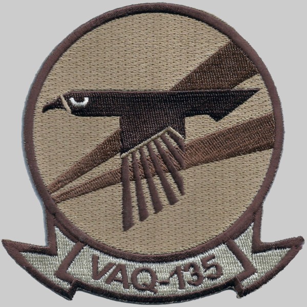 vaq-135 black ravens insignia crest patch badge electronic attack squadron vaqron us navy ea-18g growler ea-6b prowler nas whidbey island uss cvw 04p