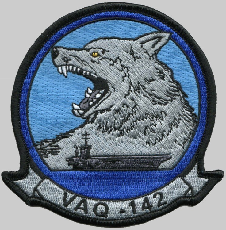 vaq-142 gray wolves insigia crest patch badge electronic attack squadron ea-18g growler navy 02p